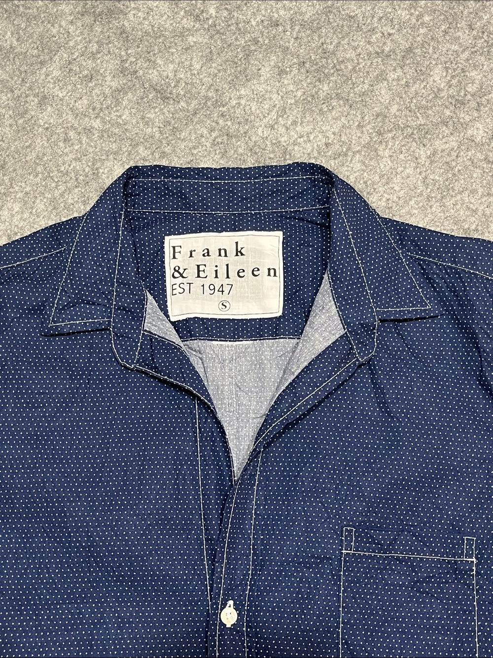 Frank & Eileen Navy Microdot Button-Down Shirt - Picture 2 of 7